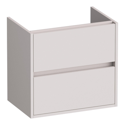 BRAUER Adore meuble sous-lavabo peu profond - 60x39x55cm - 2 tiroirs à fermeture douce - sans poignées - 1 découpe pour siphon - sable mat