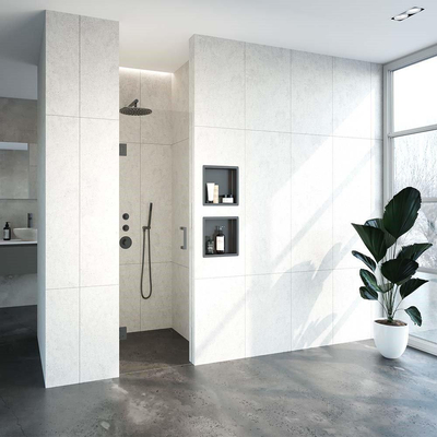 BRAUER Void porte de niche verre transparent 60x200 réversible incl. revêtement en verre PVD gunmetal brossé