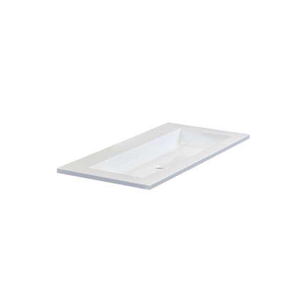 HR Badmeubelen Thin lavabo résine de synthèse 100,5x2x45,5cm blanc brillant s.r.t.