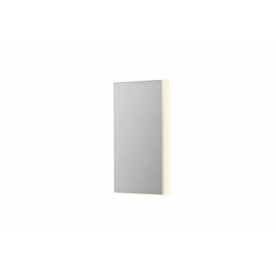 INK SP32 spiegel - 50x4x100cm rechthoek in stalen kader incl indir LED - verwarming - color changing - dimbaar en schakelaar - mat wit
