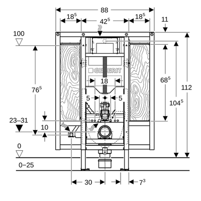 Geberit Duofix Inbouwreservoir met frame