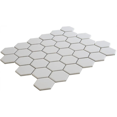 The Mosaic Factory Barcelona mozaïektegel - 28.2x32.1cm - wand en vloertegel - Zeshoek/Hexagon - Porselein White Mat