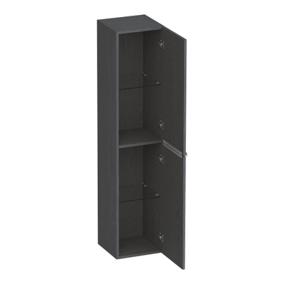 BRAUER Elevate armoire de salle de bains - 160x35x35cm - sans poignées rapportées - 2 portes - ouvrant à gauche ou à droite - Timber Grey