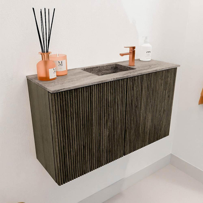 Mondiaz JOYA-DLUX 70cm toiletmeubel - kleur Shadow - Wastafel FAYE positie Midden 1 kraangat kleur Oza.