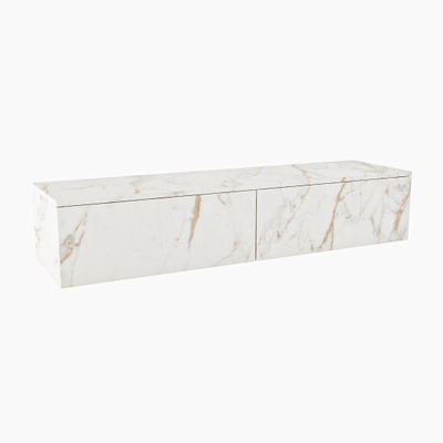 MONDIAZ ALAN MODULE Meuble sous-lavabo - 150x45x30cm - 2 tiroirs - push to open - Mélamine - Cararra mat