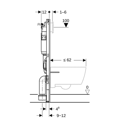 Geberit Duofix Réservoir encastré avec cadre