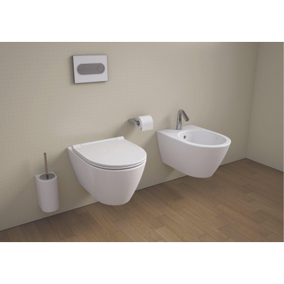 Sanindusa Sanlife hangtoilet – Rimflush spoelrandloos – diepte 56 cm – glans wit