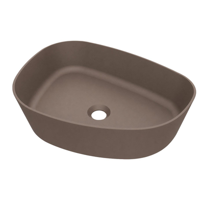 Arcqua Rocker waskom - opbouw - organisch links - 50x37cm - mat mokka