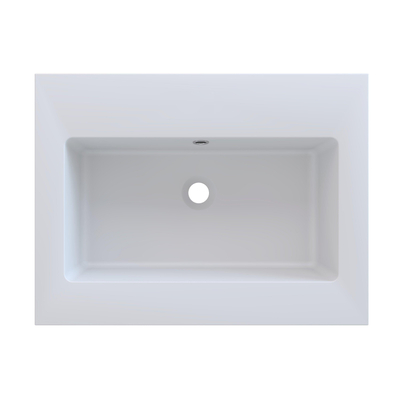 Arcqua Mira Lavabo encastré - 61x46x1.5cm - simple vasque - sans trou de robinet - marbre de synthèse - blanc mat