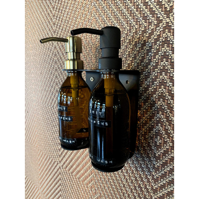 Wellmark Porte-savon mural pour 2 distributeurs de savon Noir mat