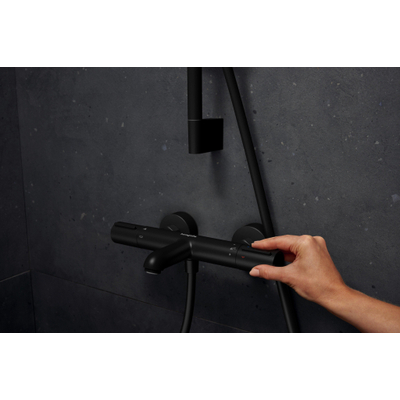 Hansgrohe Ecostat element Badkraan - thermostatisch - opbouw - thermostaat - mat zwart