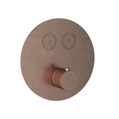 Hotbath Cobber afbouwdeel inbouwthermostaat met 2 pushbuttons geborsteld koper PVD