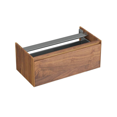 Forzalaqua Reno 2.0 meuble de salle de bains sous-lavabo 100x51x40cm avec 1 tiroir sans poignée à fermeture douce Chêne massif Pure Walnut