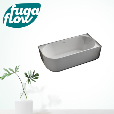 FugaFlow Eccelente Anta half vrijstaand hoekbad - rechts - 150x75x58cm - met afvoer - acryl - glans wit