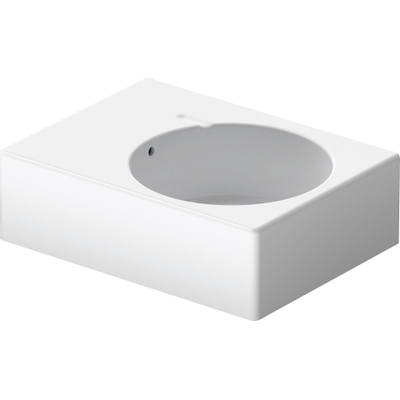 Duravit Scola Wastafel - 61.5x46cm - met 1 kraangat - met overloop - glans wit
