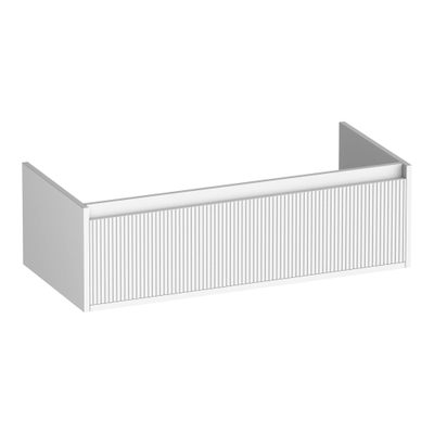 BRAUER Hope Wavy wastafelonderkast 100 1 softclose lade greeploos - 1 sifon uitsparing - mat wit