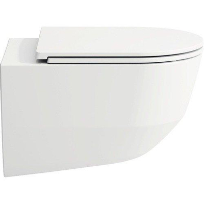 Laufen Pro hangtoilet – Rimless – verdekte bevestiging – diepte 53 cm – met softclose Slimseat zitting – glans wit