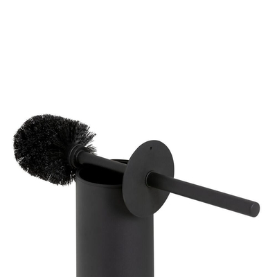 Set d'accessoires de toilette Tiger Noon - porte-brosse de toilette - fermé - porte-rouleau de toilette - sans couvercle - crochet à serviette - simple - noir