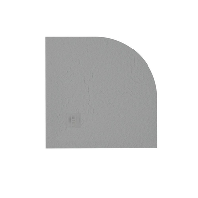 Zeza Grade Douchebak - 80x80cm - antislip - antibacterieel - mineraalmarmer - kwartrond - mat cemento (grijs)