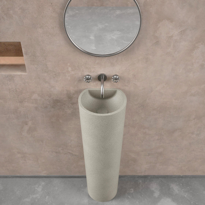 Ideavit Evo Lavabo îlot - 28x24.5x90cm - béton - gris
