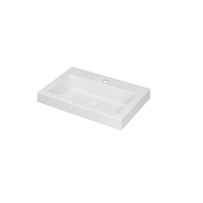 Ink dock lavabo 60x6x40cm 1 trou pour robinet évier polystone blanc mat