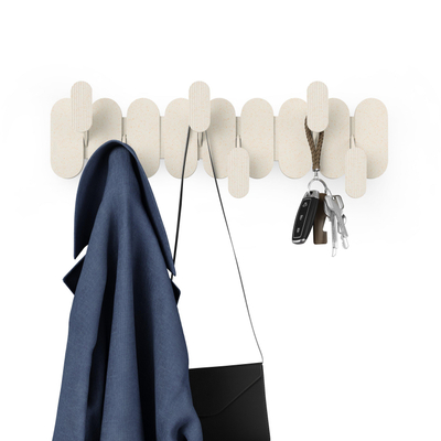 Umbra Tempo handdoekhouder - 16x47x6cm - 6 haken - zand