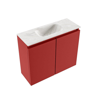 MONDIAZ TURE-DLUX 60cm toiletmeubel Fire. EDEN wastafel Ostra positie midden. Met 1 kraangat.