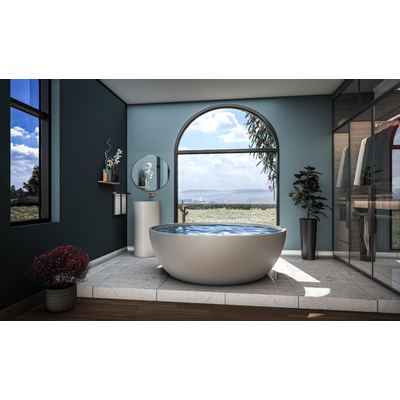 Arcqua Cusco Baignoire îlot ronde 153cm mat noir