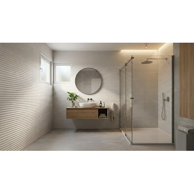 Cifre Ceramica Borneo - Carrelage mural - 30x75cm - rectifié - effet béton - White decor mat (blanc)