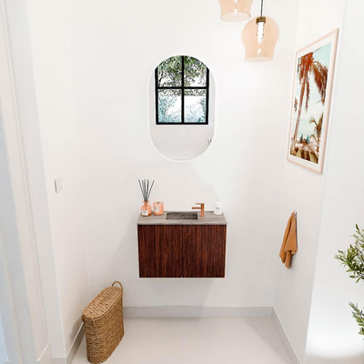 Mondiaz JOYA-DLUX 60cm toiletmeubel - kleur Ruby - Wastafel FAYE positie Midden 1 kraangat kleur Oza.