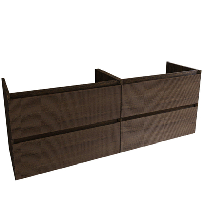 Saniclass Holz Atelier Meuble sous lavabo - 160x45x60cm - 4 tiroirs - Chêne charcoal