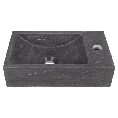 Differnz Hura Lavabo pour WC - 40x22x11cm - pierre calcaire - gris
