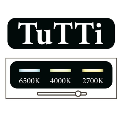 TuTTi Q-Mirrors Miroir - 90x70 - rectangulaire - icônes tactiles - chauffage miroir - éclairage à LED - 3 couleurs - bande horizontale + ambiance en bas - encadrement - aluminium