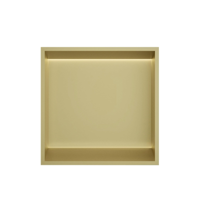 Hotbath &MORE Inbouwbox of inbouwnis - 30x30x10 - met LED - IP44 - PVD - geborsteld messing (goud)