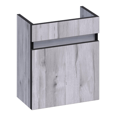 BRAUER SolutionPlus Fonteinonderkast 40x45x22cm 1 linksdraaiende deur Birch met Foggia fontein 1 kraangat mat wit - licht beschadigd - OUTLET UDEN