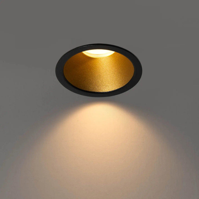 QAZQA Dept Inbouwspot - 1 spot - IP44 - Rond - Zwart