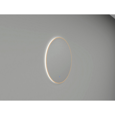 Wiesbaden Novi ronde spiegel met LED, dimbaar 100 cm geborsteld messing TWEEDEKANS