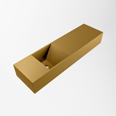 Mondiaz TYNE Fontaine - 80x23x12cm - lavabo gauche - sans trous de robinet - solid surface - Oro