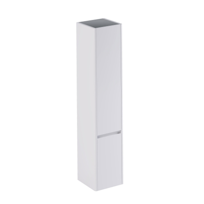 Thebalux Sunny Armoire haute - 35x35x165cm - 2 portes - ouverture à droite - sans poignées - angles arrondis - Placage bois - Ibiza White (blanc)