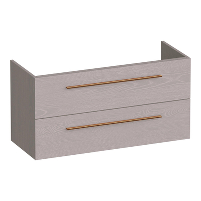 BRAUER Trust wastafelonderkast ondiep 100 excl. opbouwgrepen 2 softclose lades en 1 sifon uitsparing - Timber Greige