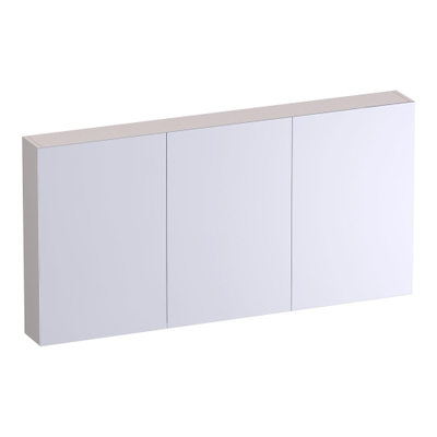 BRAUER Impress Deluxe spiegelkast - 140x70x15cm - interne en externe verlichting - 3 dubbelzijdige spiegeldeuren - mat zand