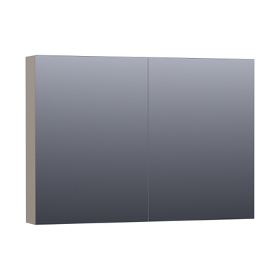 Saniclass Dual Spiegelkast - 100x70x15cm - 2 links- rechtsdraaiende spiegeldeur - MDF - mat taupe