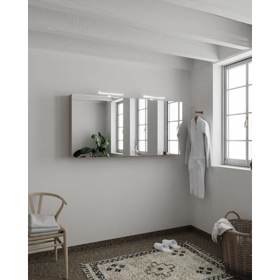Mondiaz CUBB Armoire de toilette avec miroir - 150x70cm - 3 portes - Smoke (Anthracite)