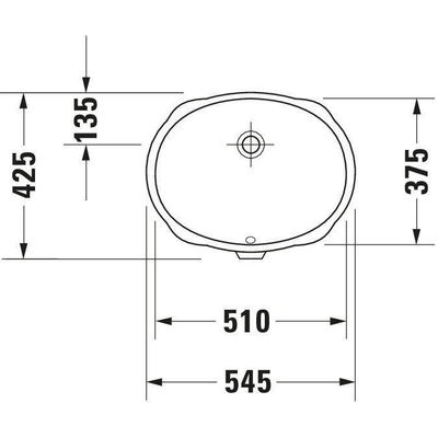 Duravit Santosa lavabo encastré par le dessous pour console en bois 51cm avec trop-plein sans plage de robinetterie avec Wondergliss blanc