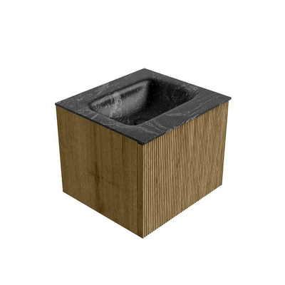 Mondiaz KURVE-DLUX Badkamermeubelset - 50x46x40cm - 1 lade - wastafel solid surface - midden - 1 kraangat - Dusk