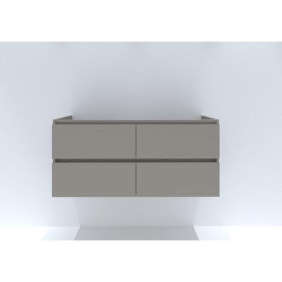 H&R Badmeubelen Infinity Wastafelonderkast - 120x44.8x55cm - 4 lades - greeploos - beige mat