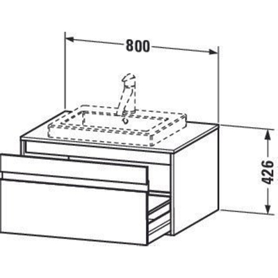 Duravit Ketho Meuble sous-lavabo avec 1 tiroir pour 1 lavabo encastrable 80x42.6x55cm graphite