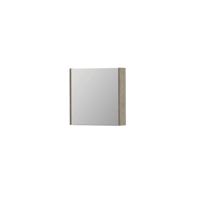 INK SPK1 spiegelkast – 60x60x14 cm – 1 deur, dubbelzijdige spiegeldeurr – Greige eiken