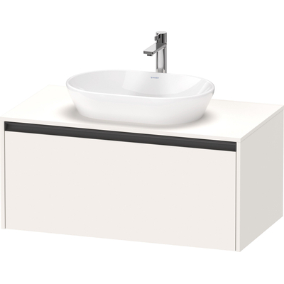 Duravit Ketho.2 Wastafelonderbouwkast - inclusief consoleplaat - met 1 lade - 100x55x45.9cm - met handgreep antraciet - wit supermat