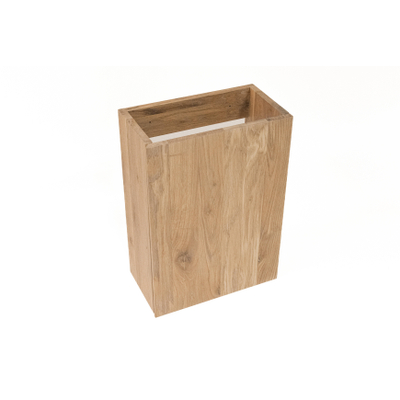 Saniclass Holz Pure Ensemble meuble WC - 40x60.5cm - 1 porte - lave-mains pierre naturelle foncée - trou de robinetterie à droite - chêne naturel